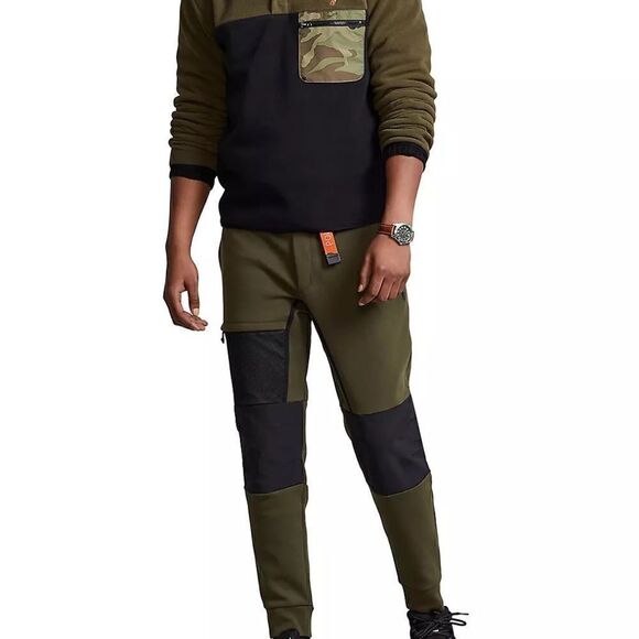 Polo Ralph Lauren Double Knit Cargo Sweatpants in Company Olive Green Mens L - Picture 4 of 15